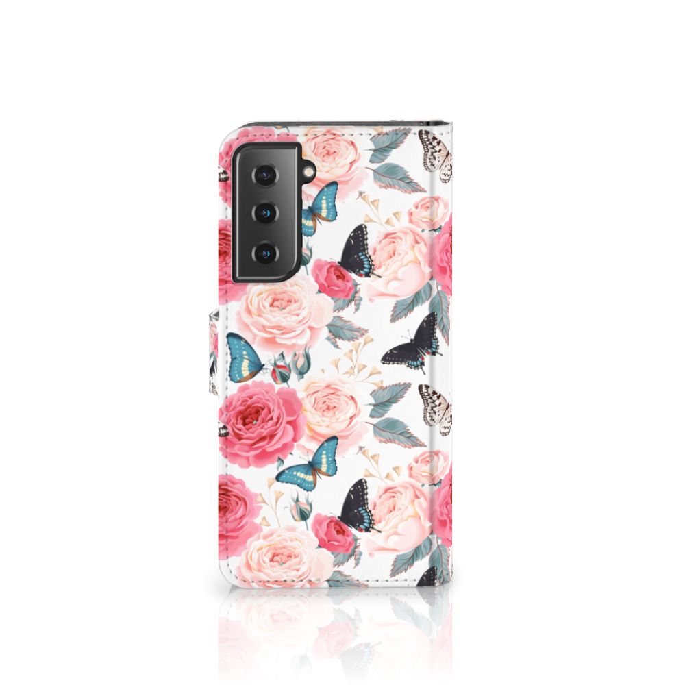 Samsung Galaxy S21 Hoesje Butterfly Roses