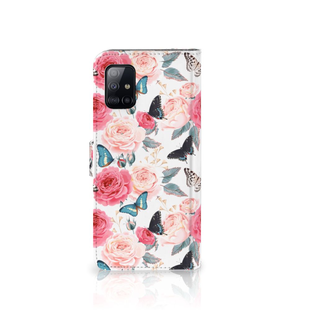 Samsung Galaxy A71 Hoesje Butterfly Roses