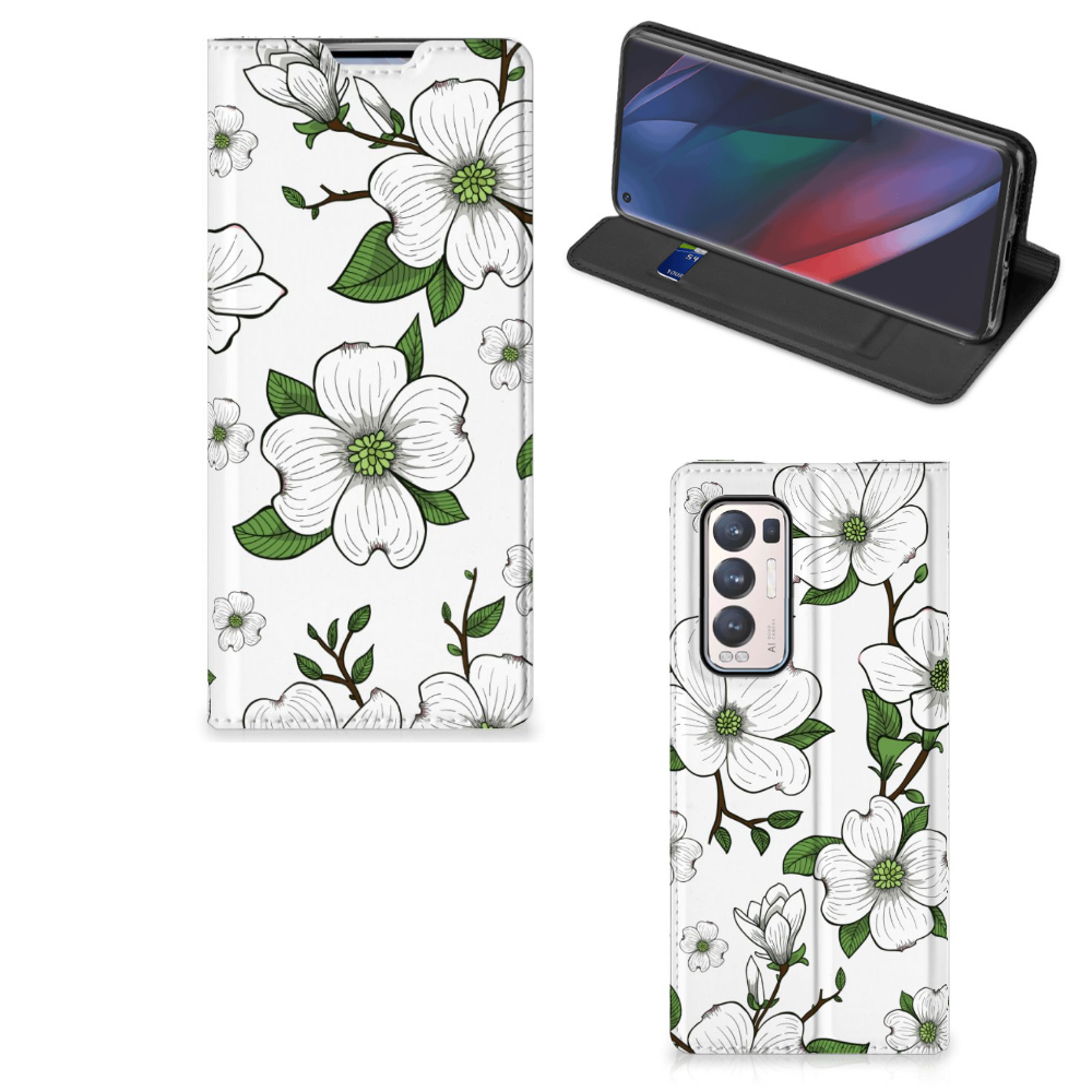 OPPO Find X3 Neo Smart Cover Dogwood Flowers