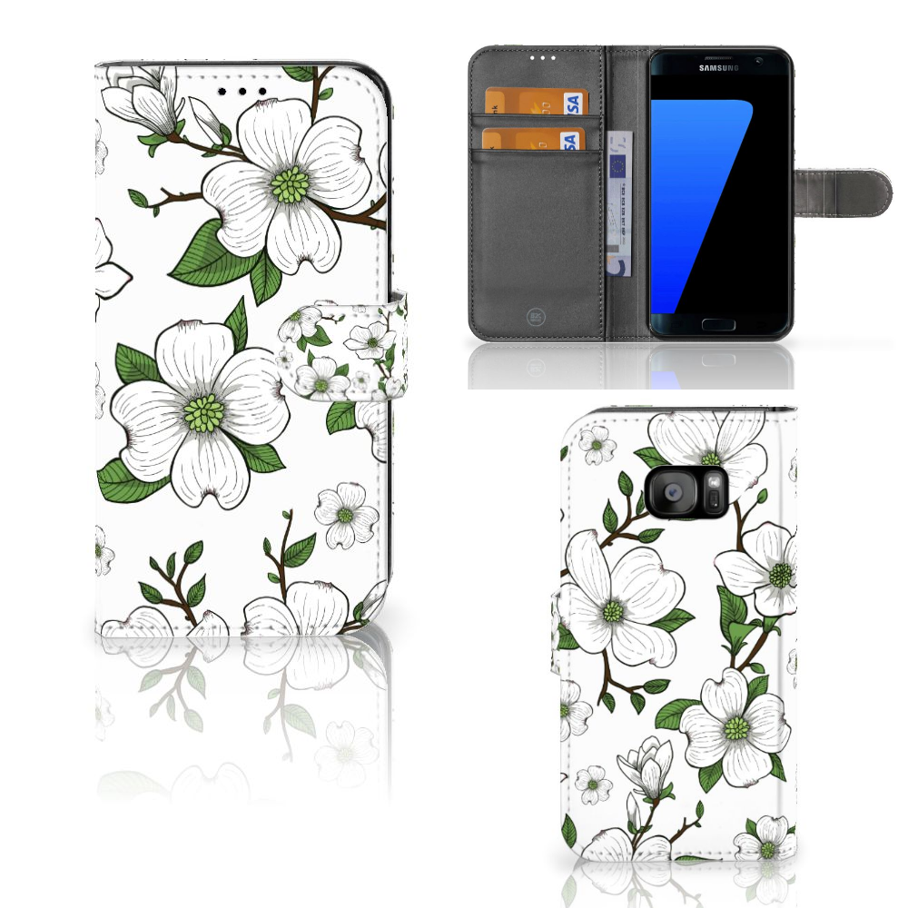 Samsung Galaxy S7 Edge Boekhoesje Design Dogwood Flowers