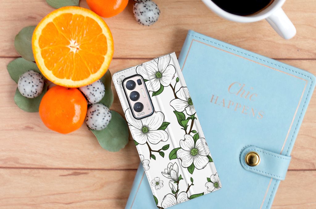 OPPO Find X3 Neo Smart Cover Dogwood Flowers