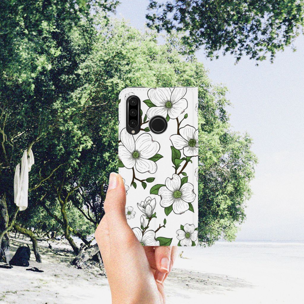 Huawei P30 Lite New Edition Smart Cover Dogwood Flowers