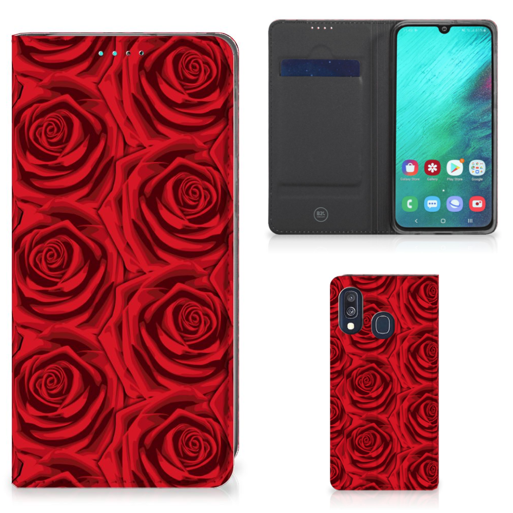 Samsung Galaxy A40 Smart Cover Red Roses