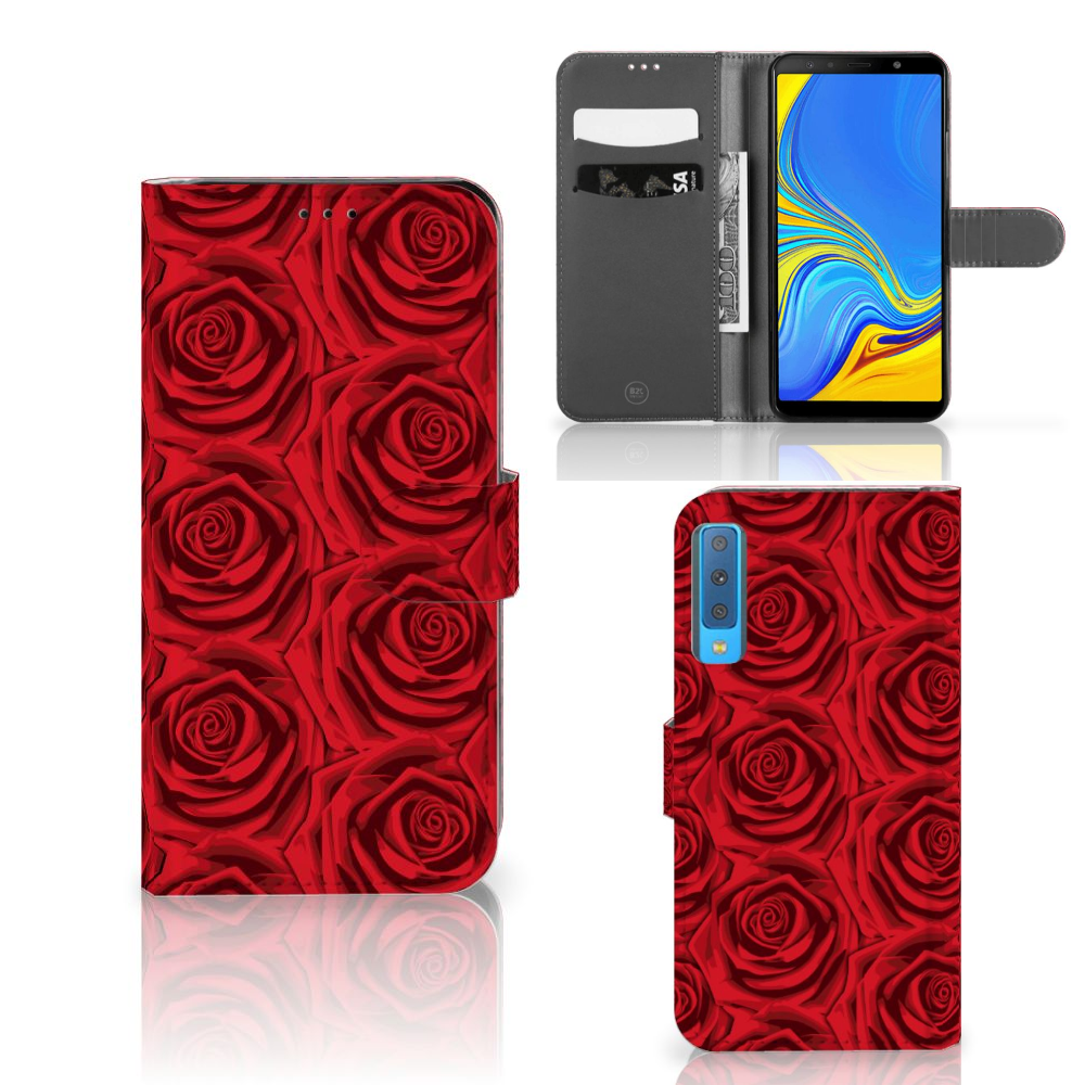 Samsung Galaxy A7 (2018) Hoesje Red Roses