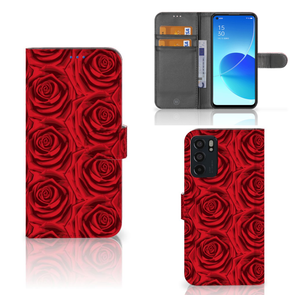OPPO Reno6 5G Hoesje Red Roses