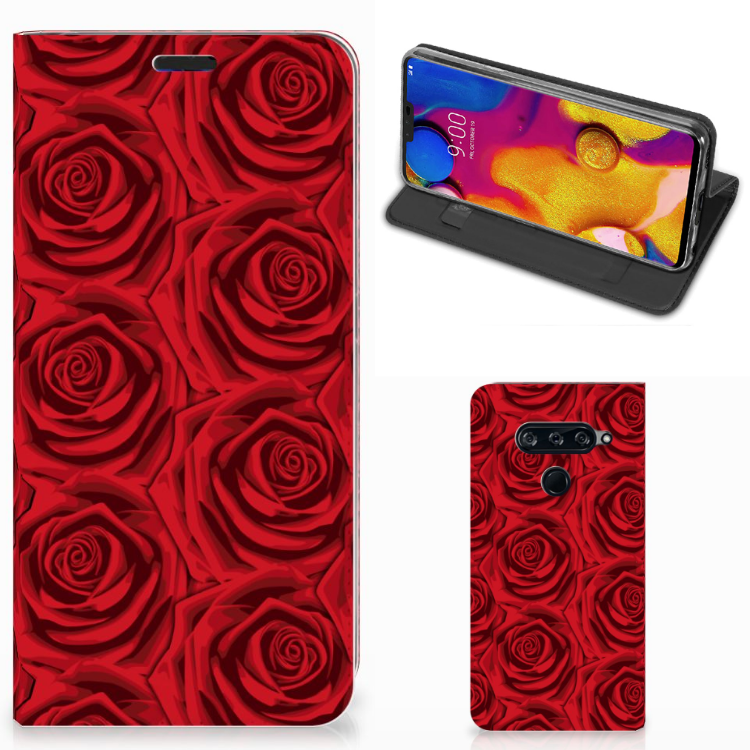 LG V40 Thinq Smart Cover Red Roses
