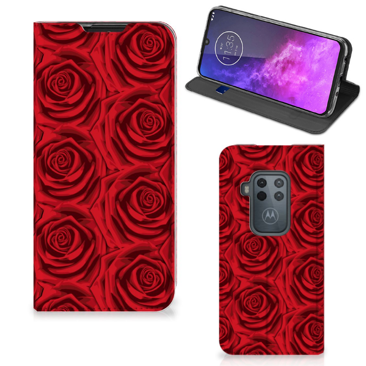 Motorola One Zoom Smart Cover Red Roses