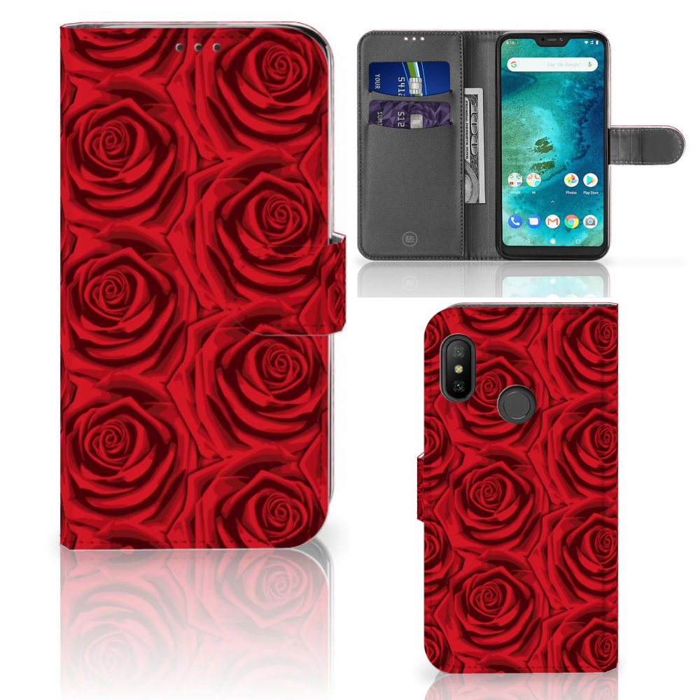 Xiaomi Mi A2 Lite Uniek Boekhoesje Red Roses