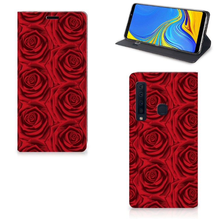 Samsung Galaxy A9 (2018) Uniek Standcase Hoesje Red Roses