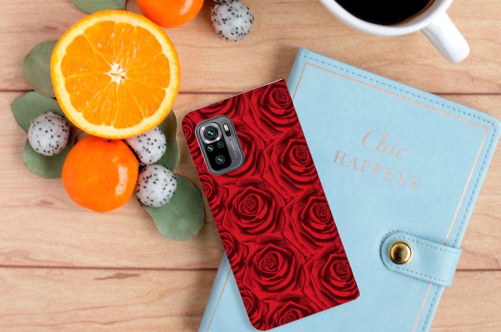 Xiaomi Redmi Note 10 4G | 10S | Poco M5s Smart Cover Red Roses
