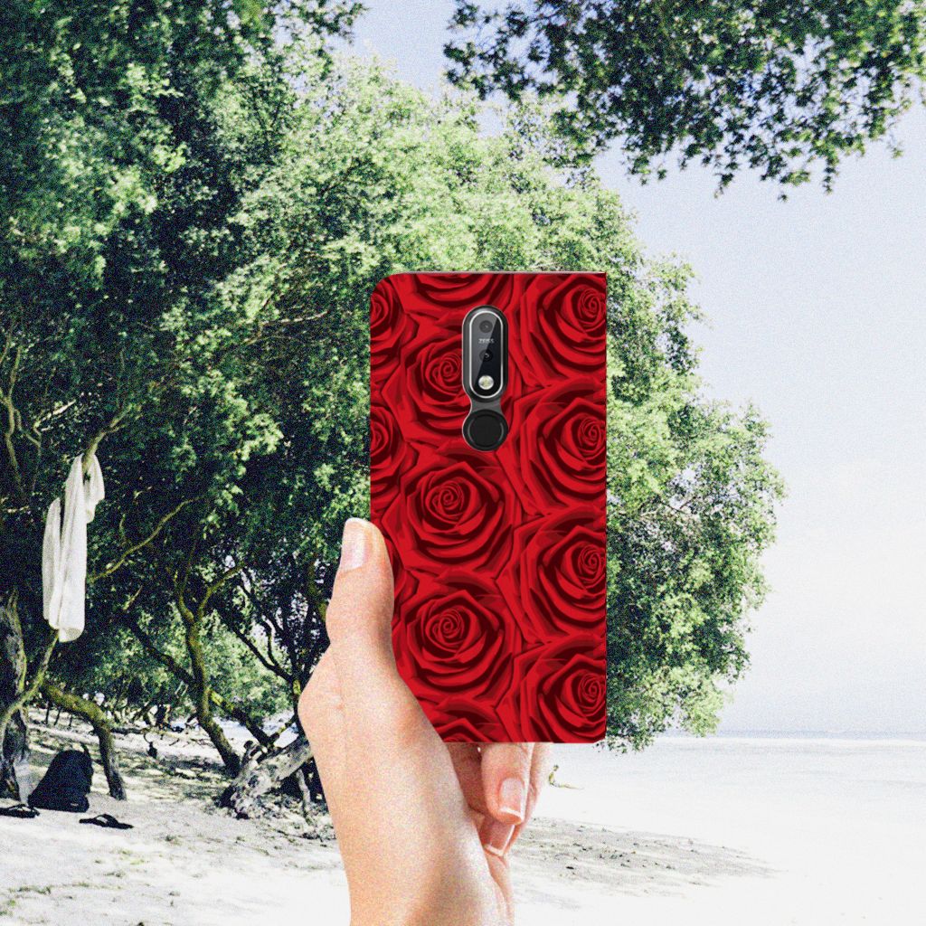 Nokia 7.1 (2018) Smart Cover Red Roses