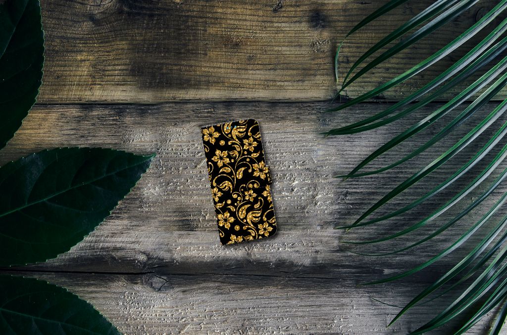 Xiaomi Redmi 10 Hoesje Gouden Bloemen