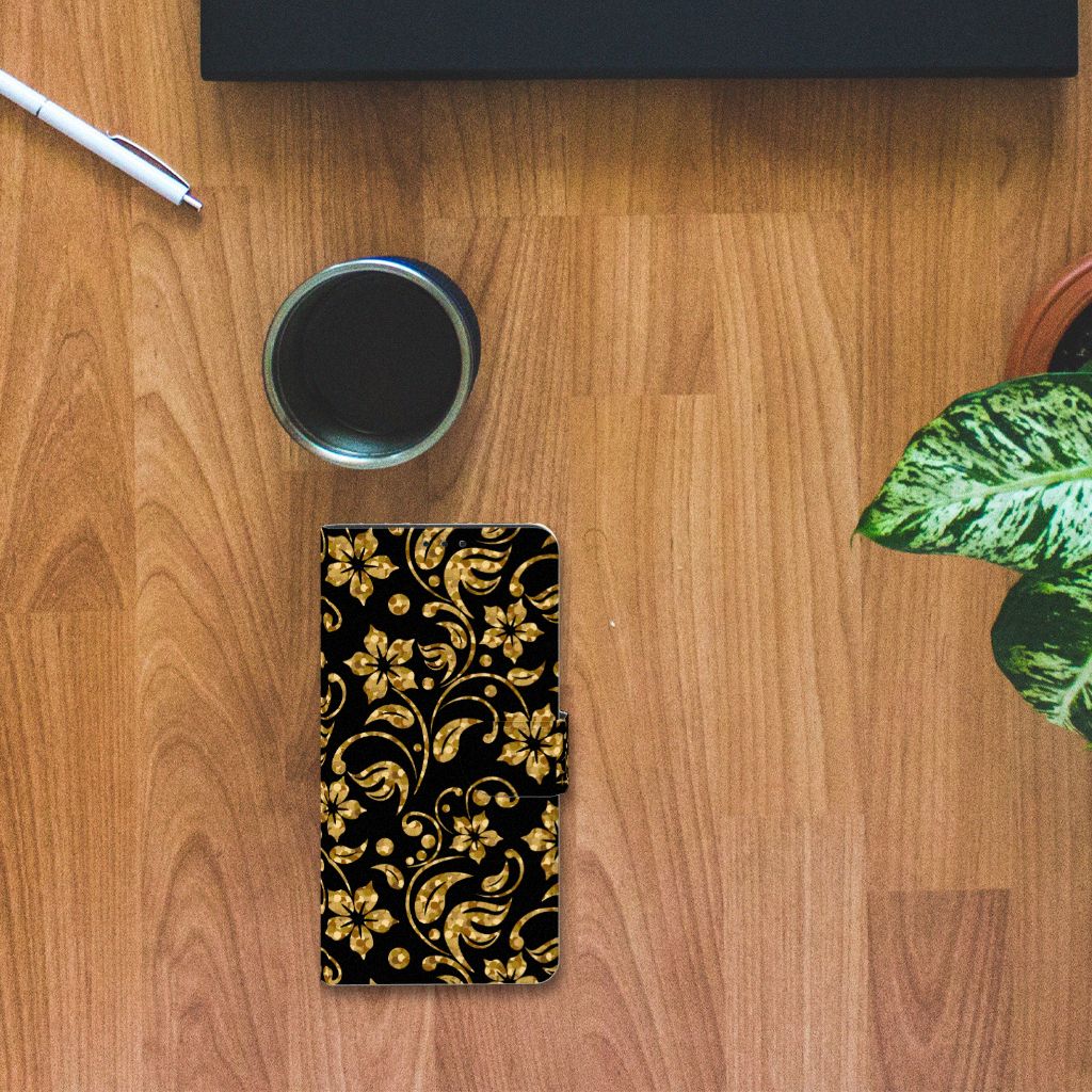 Xiaomi Mi Note 10 Pro Hoesje Gouden Bloemen