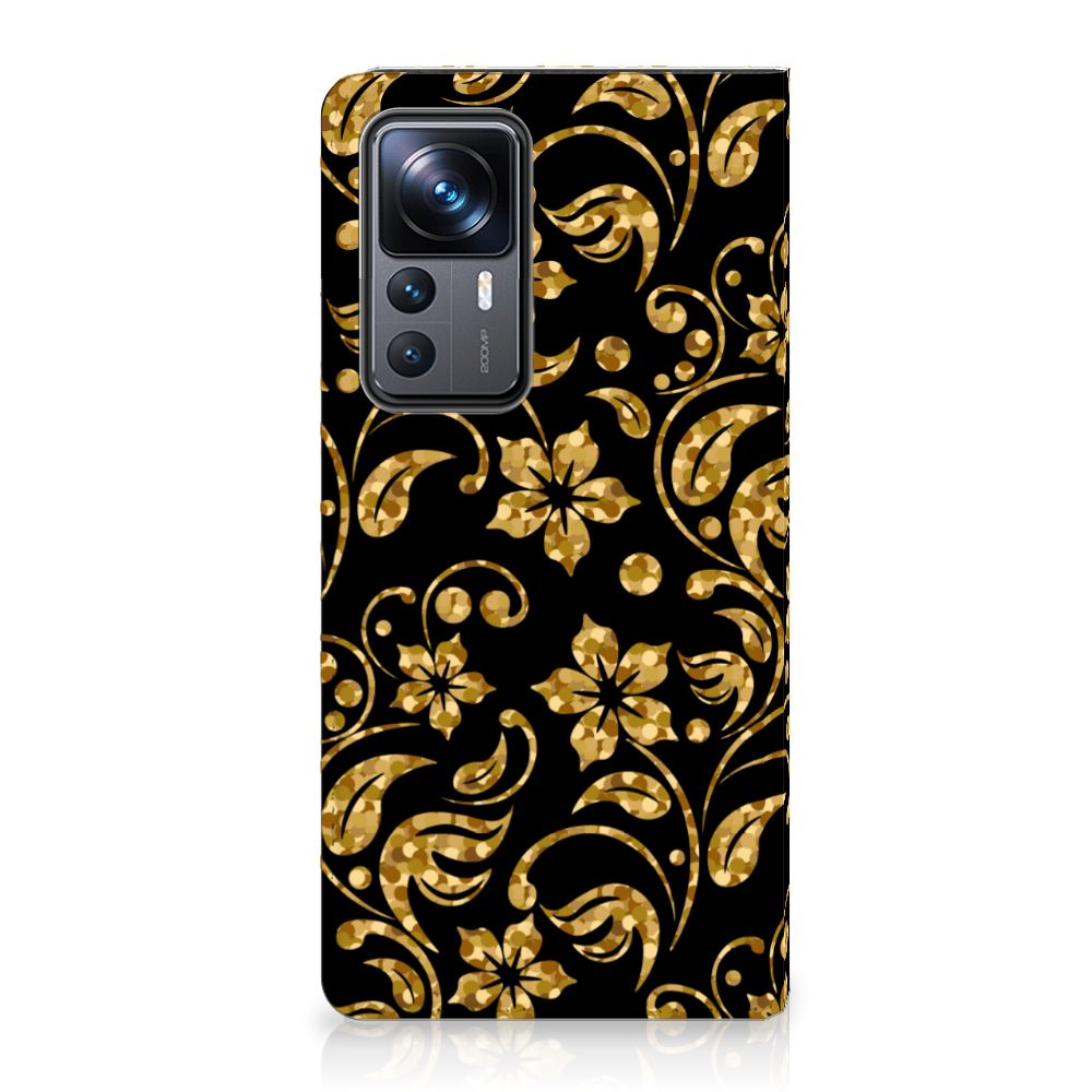 Xiaomi 12T | 12T Pro Smart Cover Gouden Bloemen