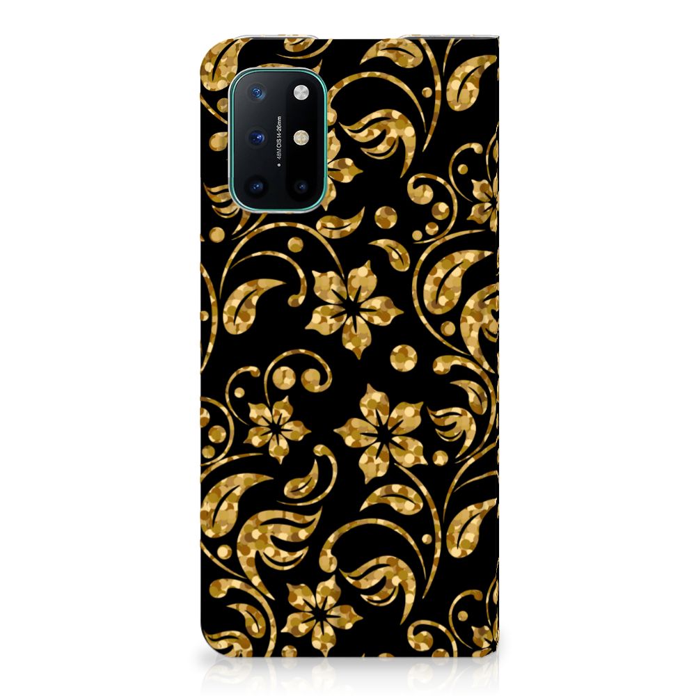 OnePlus 8T Smart Cover Gouden Bloemen