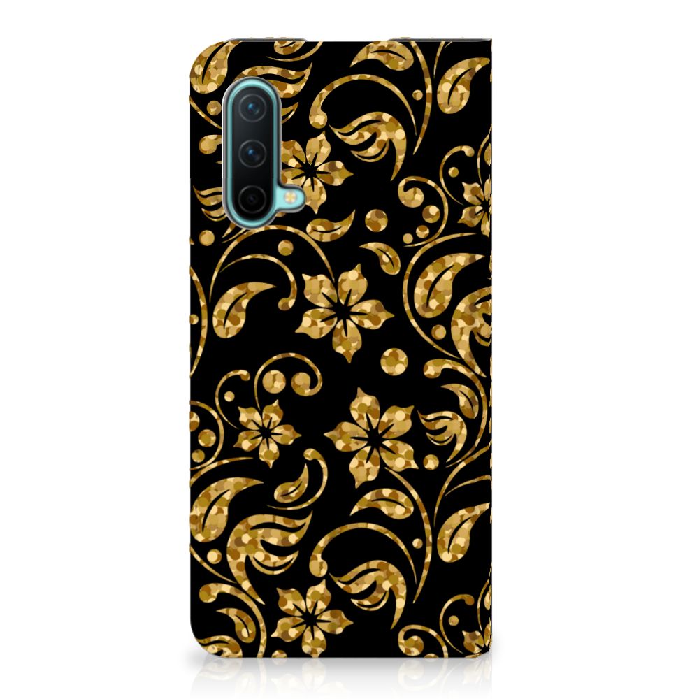 OnePlus Nord CE 5G Smart Cover Gouden Bloemen