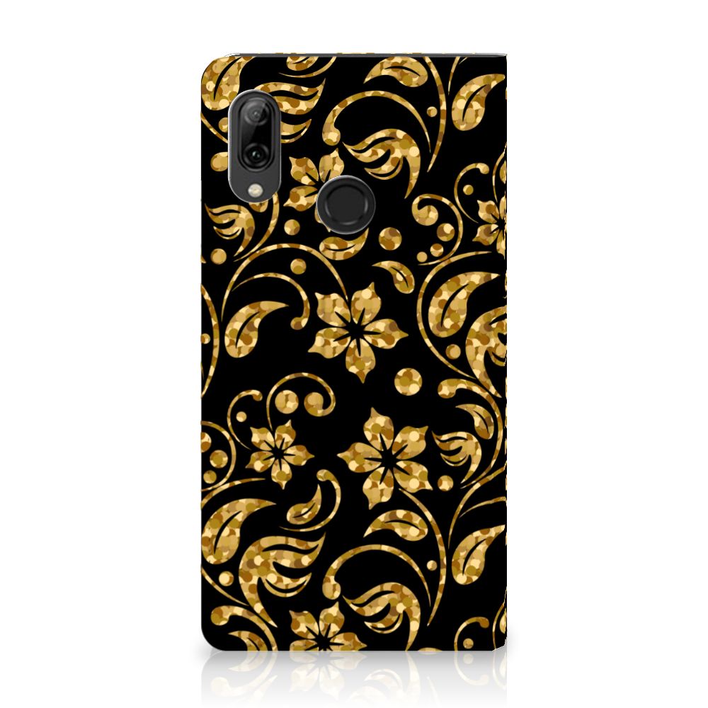 Huawei P Smart (2019) Smart Cover Gouden Bloemen