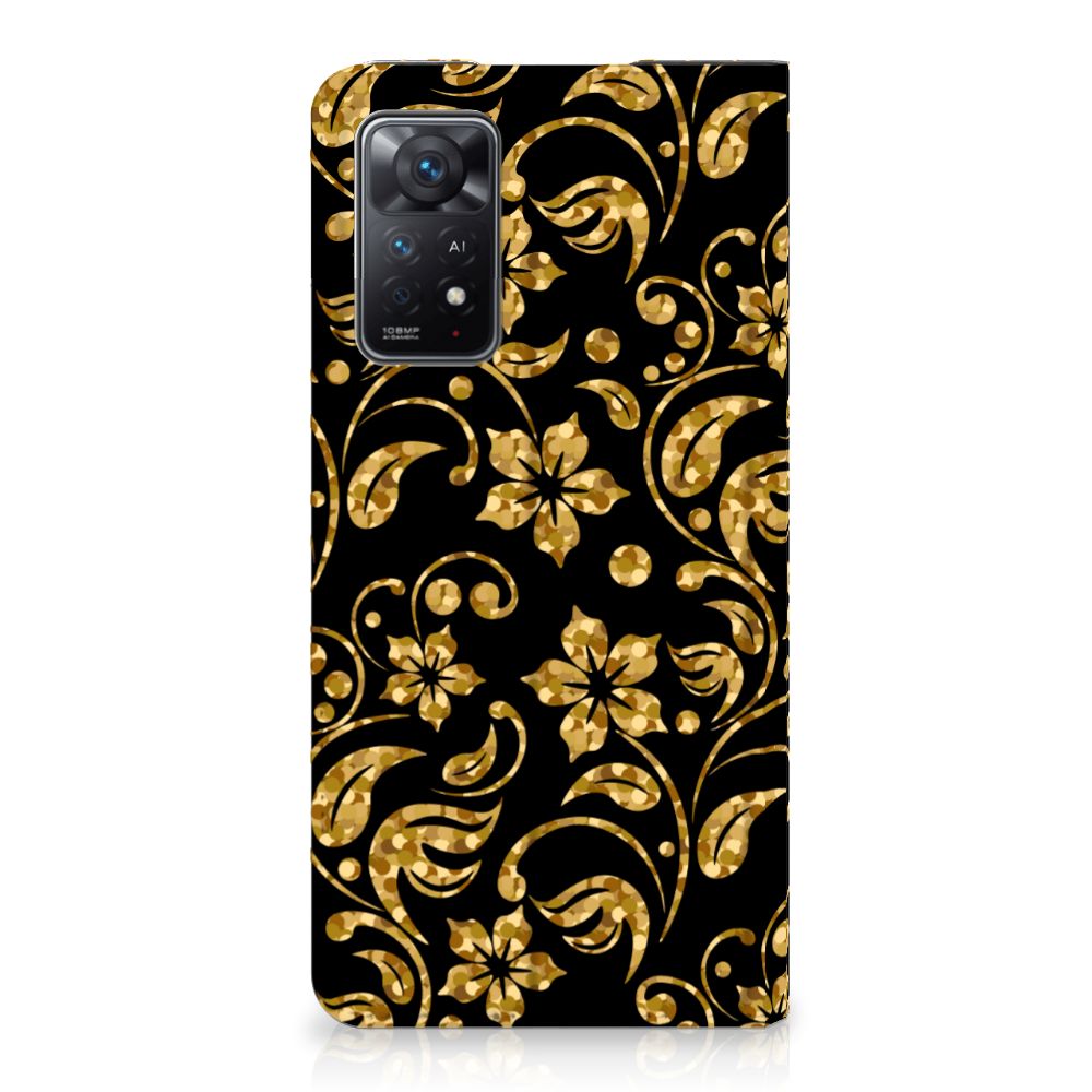 Xiaomi Redmi Note 11 Pro Smart Cover Gouden Bloemen