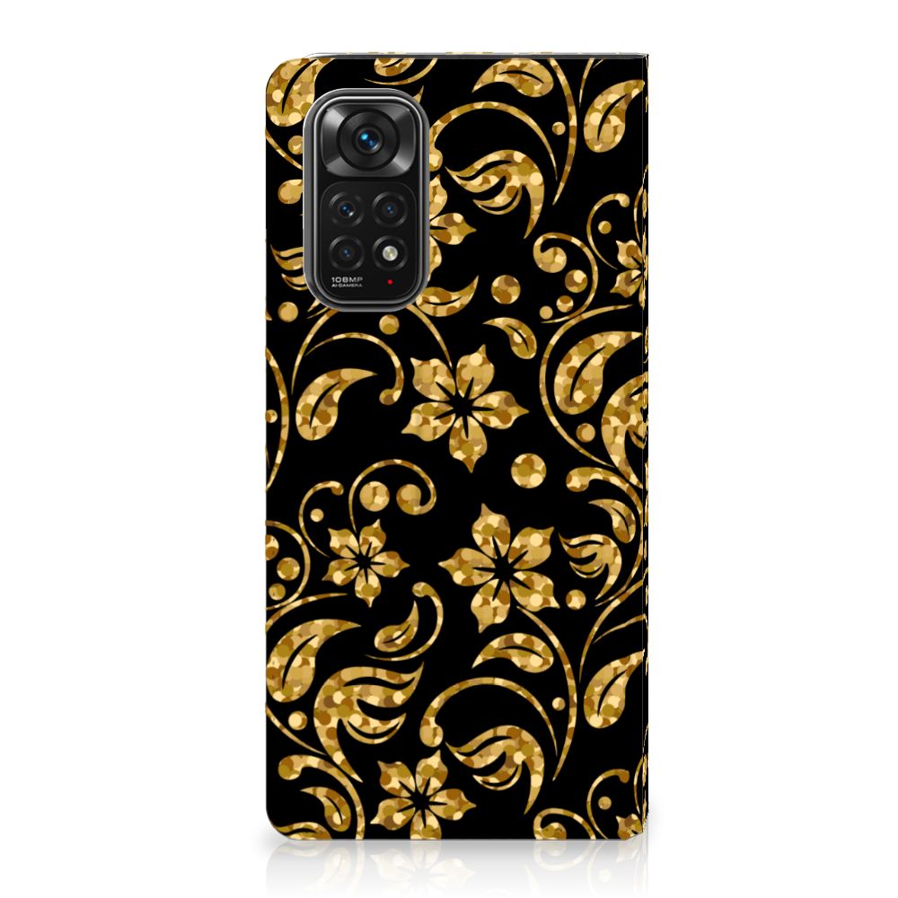 Xiaomi Redmi Note 11/11S Smart Cover Gouden Bloemen