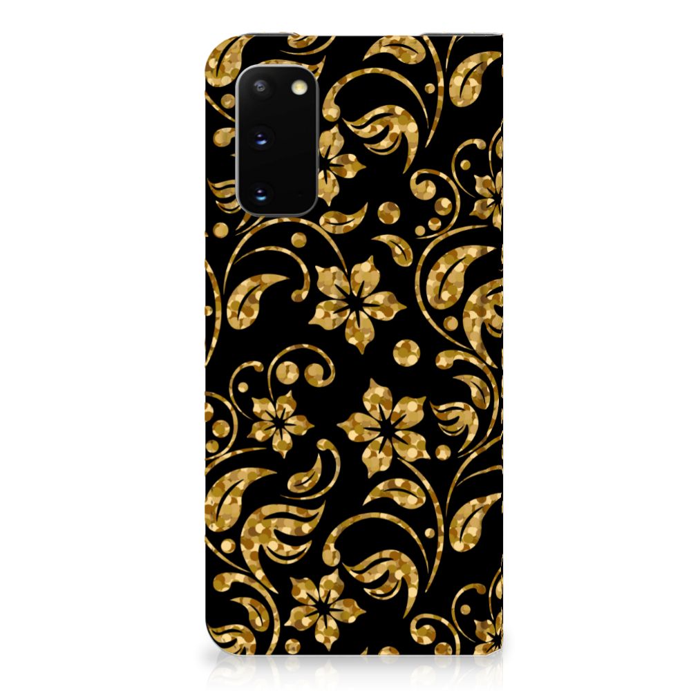 Samsung Galaxy S20 Smart Cover Gouden Bloemen