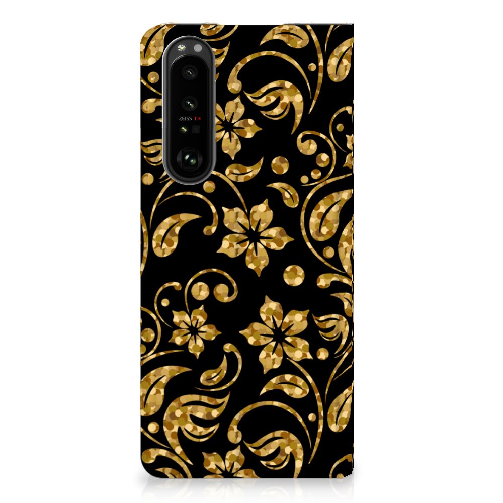 Sony Xperia 5 III Smart Cover Gouden Bloemen