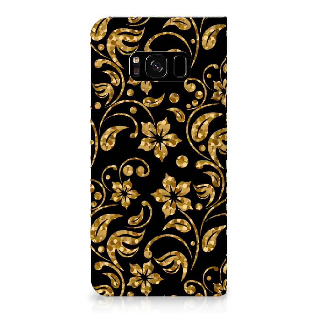 Samsung Galaxy S8 Smart Cover Gouden Bloemen