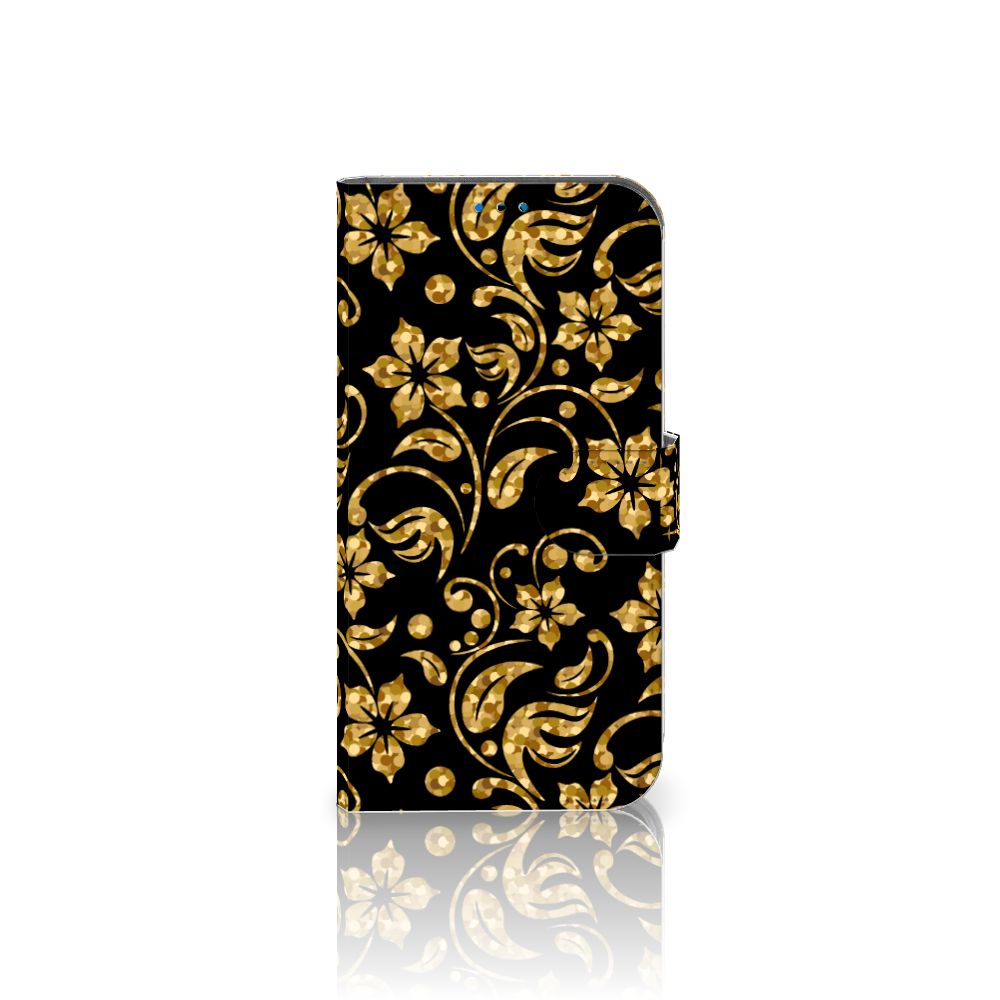 iPhone 14 Pro Hoesje Gouden Bloemen