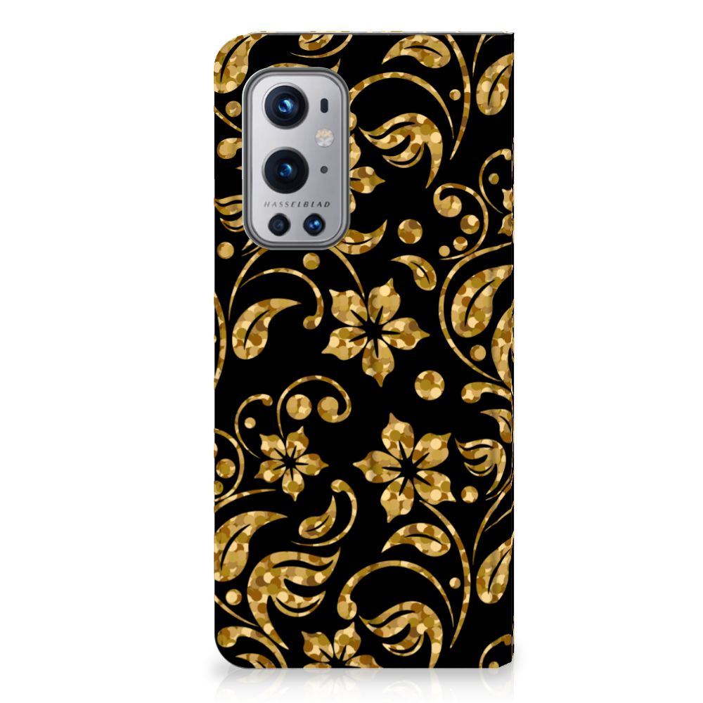 OnePlus 9 Pro Smart Cover Gouden Bloemen