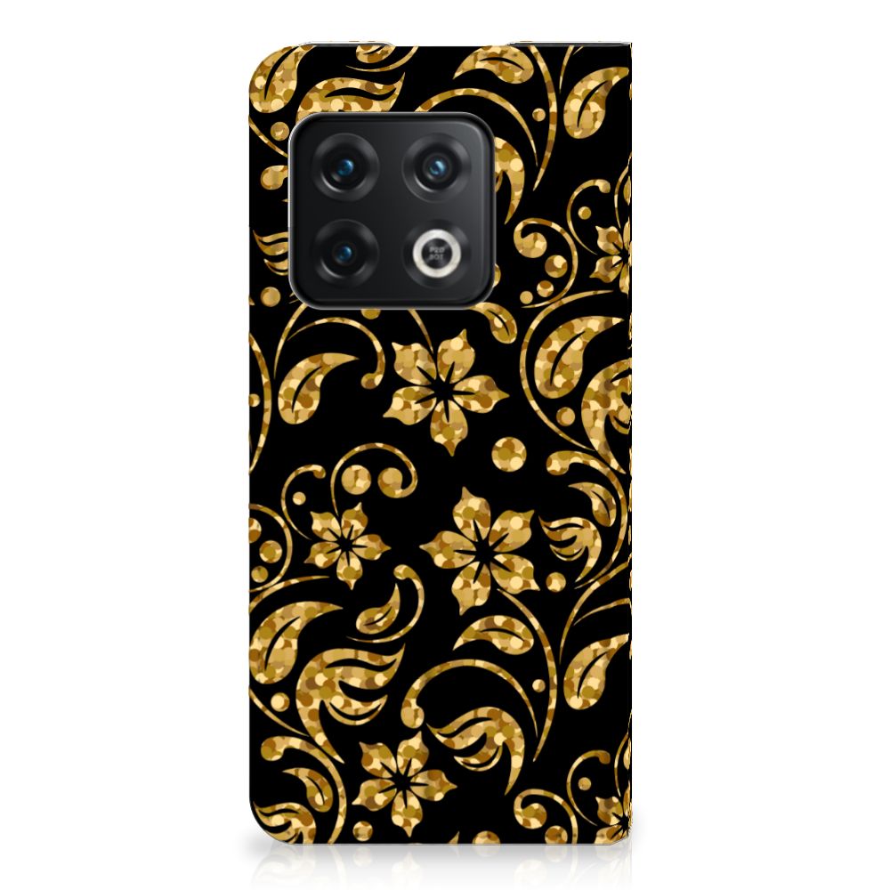 OnePlus 10 Pro Smart Cover Gouden Bloemen