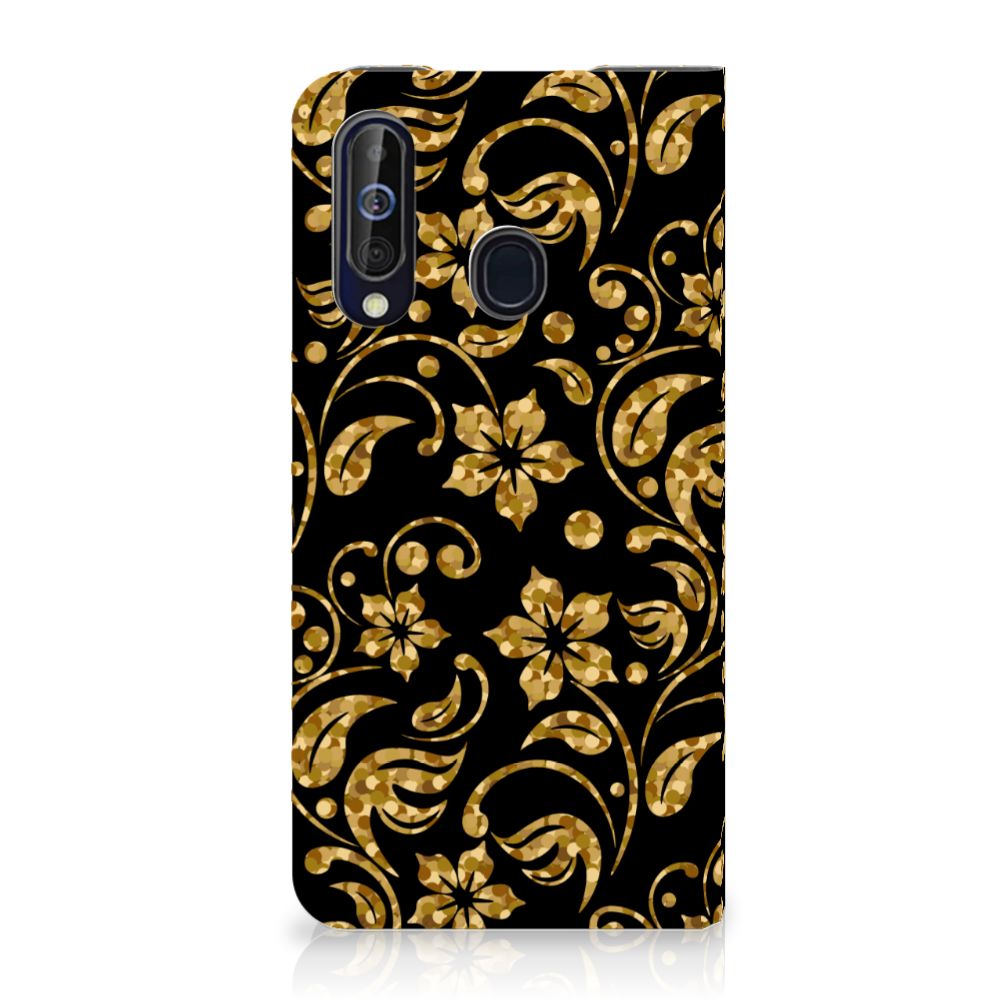 Samsung Galaxy A60 Smart Cover Gouden Bloemen