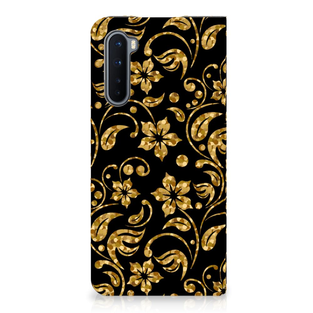 OnePlus Nord Smart Cover Gouden Bloemen