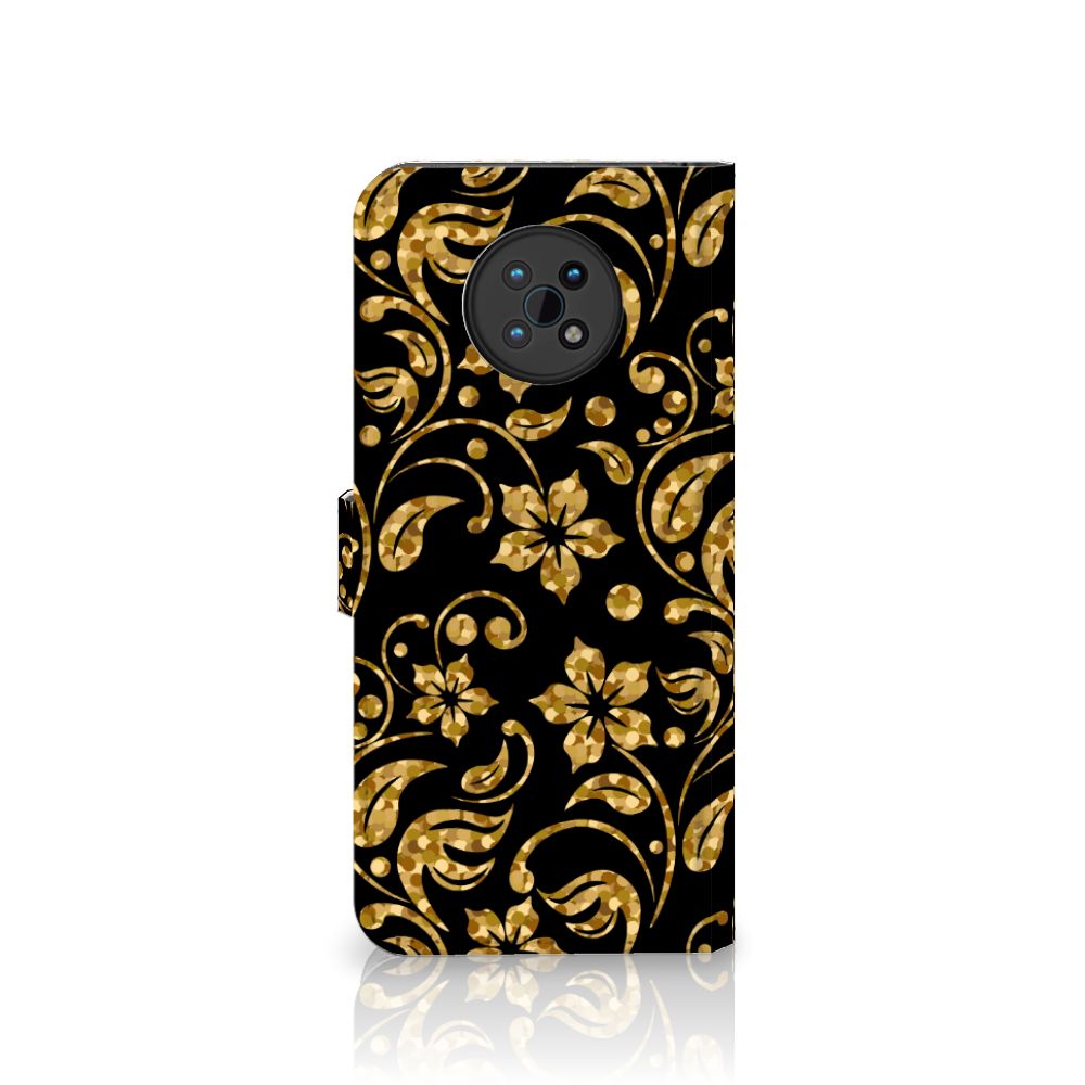 Nokia G50 Hoesje Gouden Bloemen