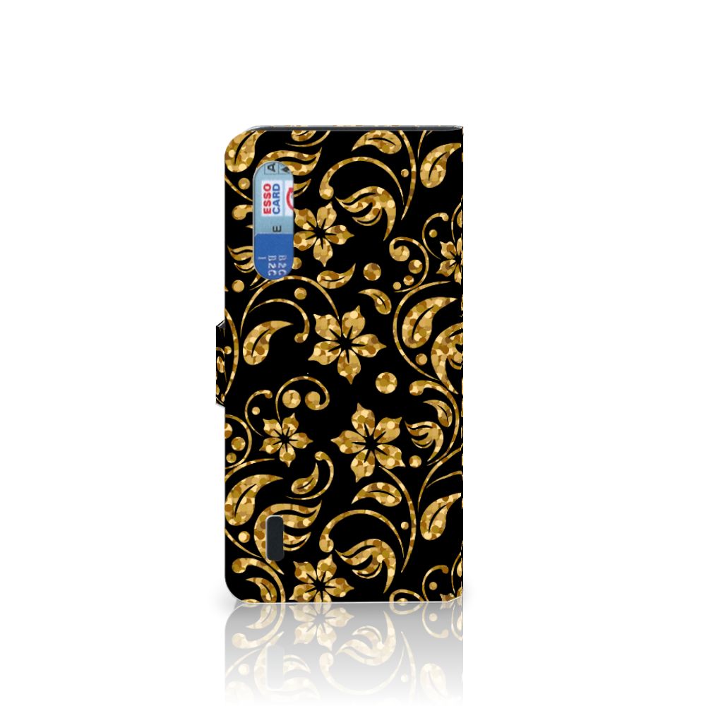 Xiaomi Mi 9 Lite Hoesje Gouden Bloemen