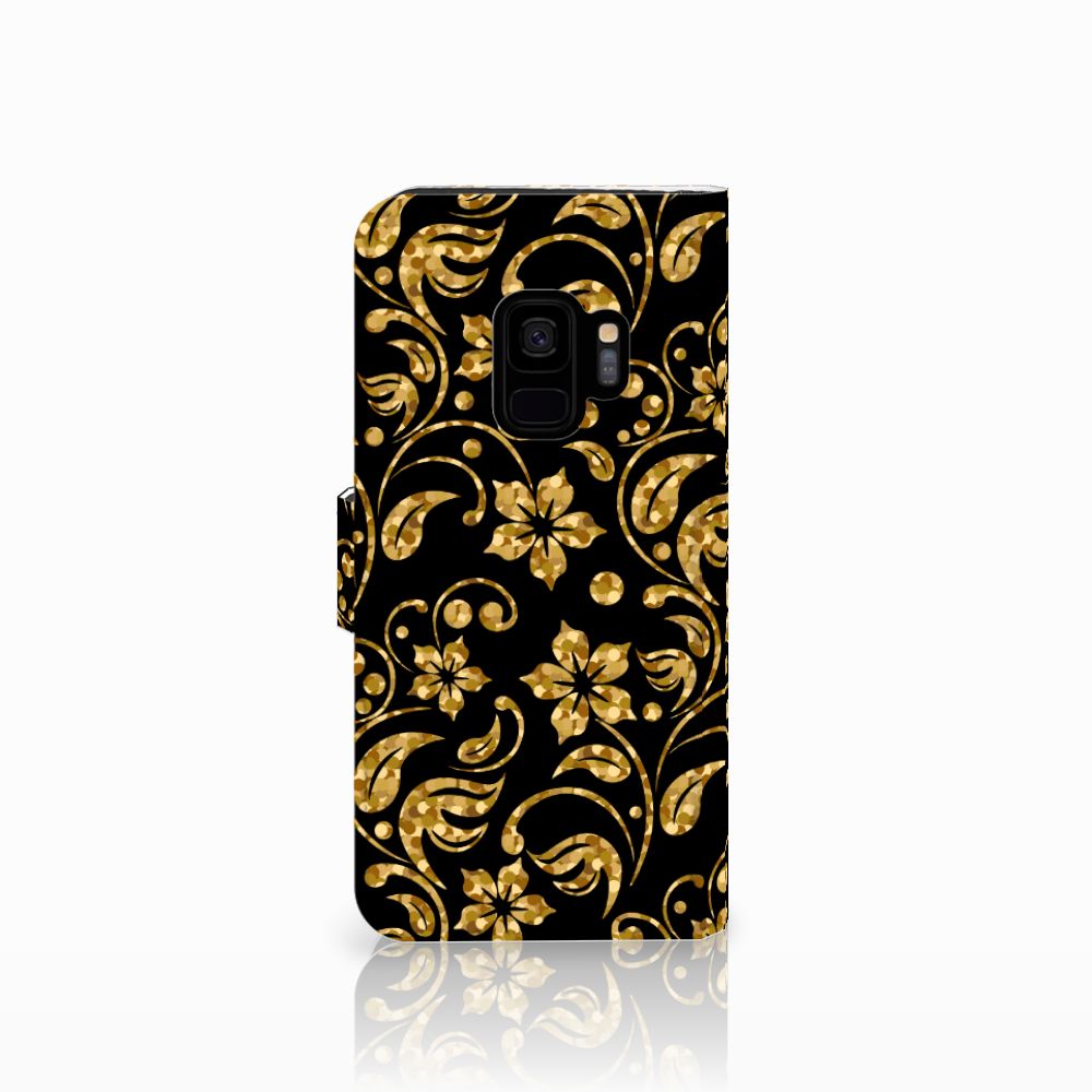 Samsung Galaxy S9 Hoesje Gouden Bloemen