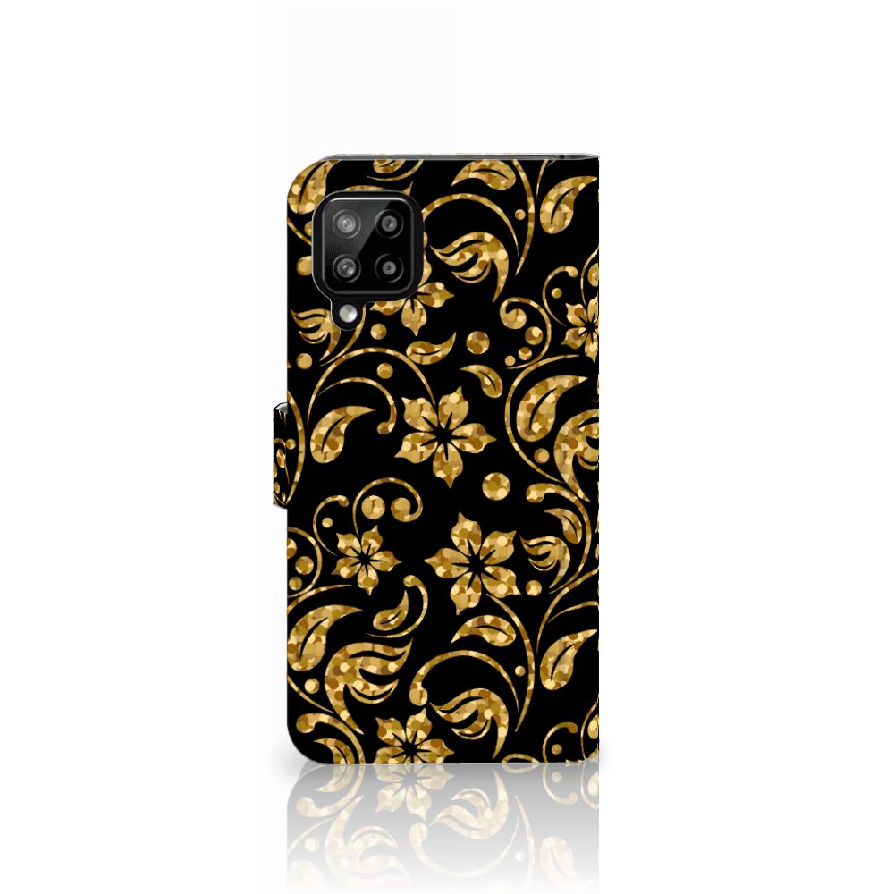 Samsung Galaxy A22 4G | M22 Hoesje Gouden Bloemen