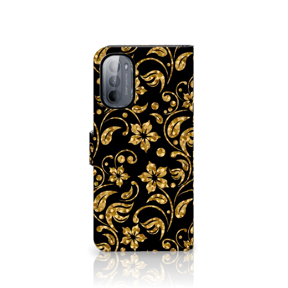 Motorola Moto G31 | G41 Hoesje Gouden Bloemen