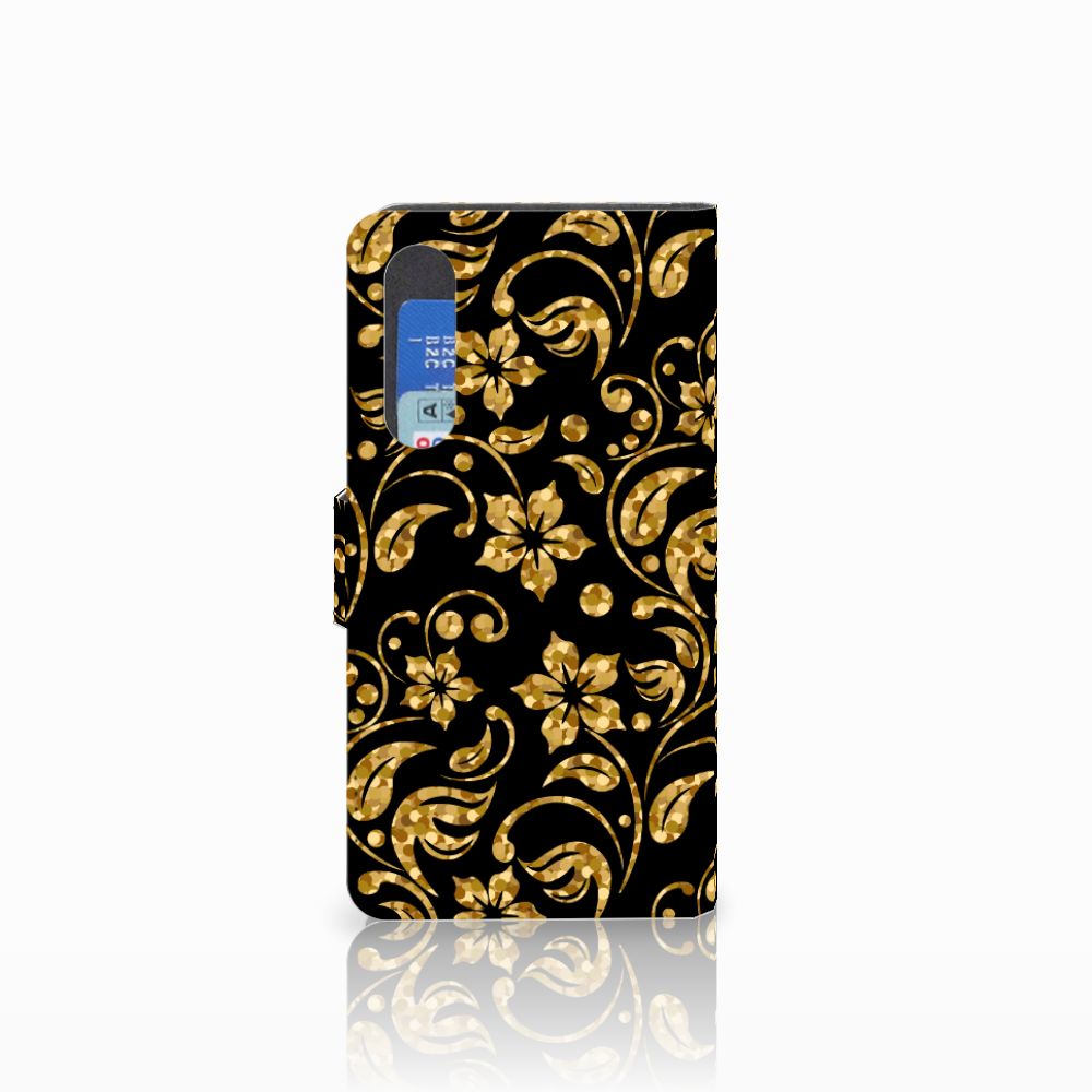 Huawei P30 Hoesje Gouden Bloemen