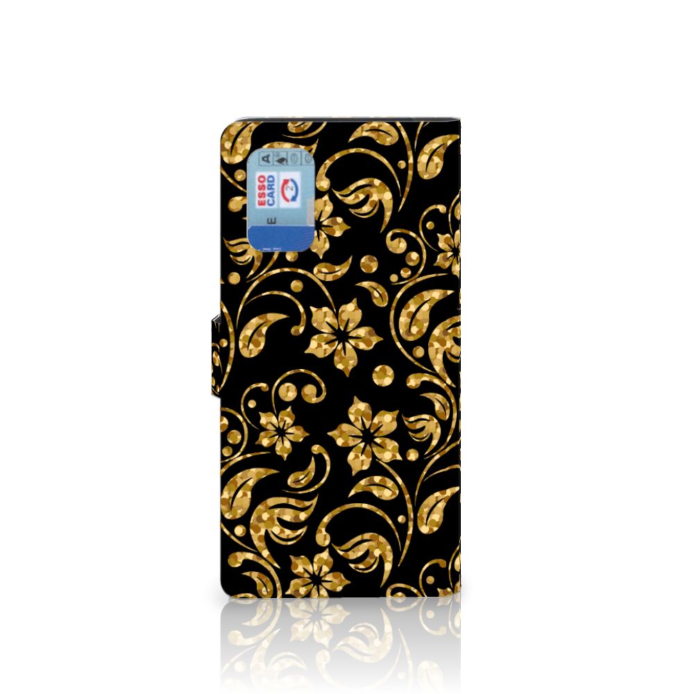 Samsung Galaxy A02s | M02s Hoesje Gouden Bloemen