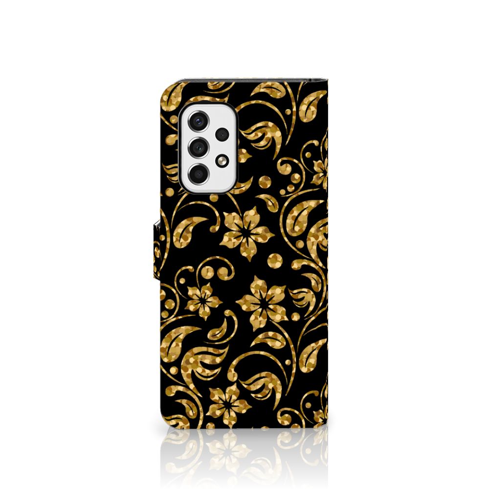 Samsung Galaxy A53 Hoesje Gouden Bloemen