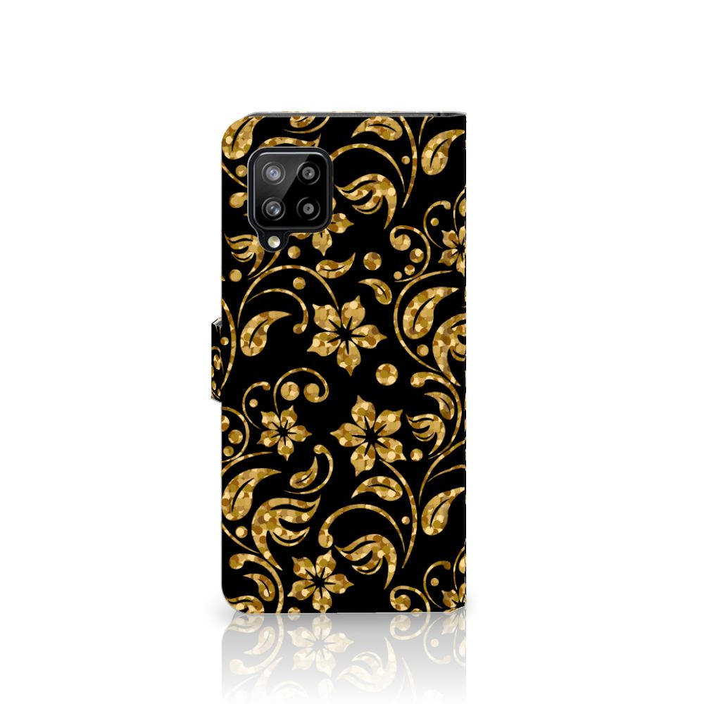 Samsung Galaxy A42 5G Hoesje Gouden Bloemen