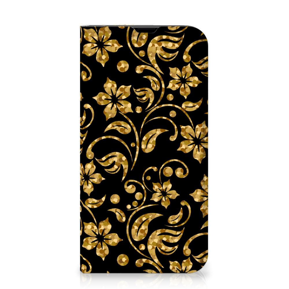 iPhone 13 Pro Smart Cover Gouden Bloemen