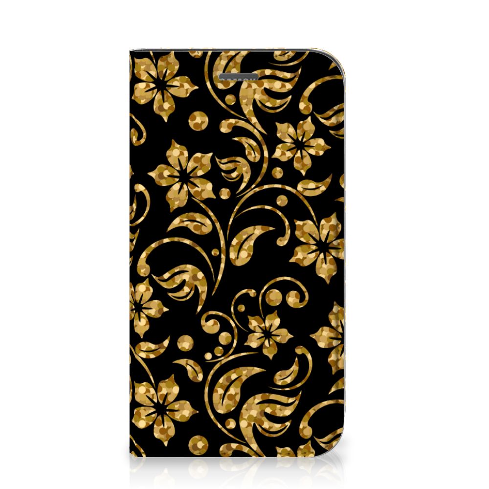 Samsung Galaxy Xcover 4s Smart Cover Gouden Bloemen