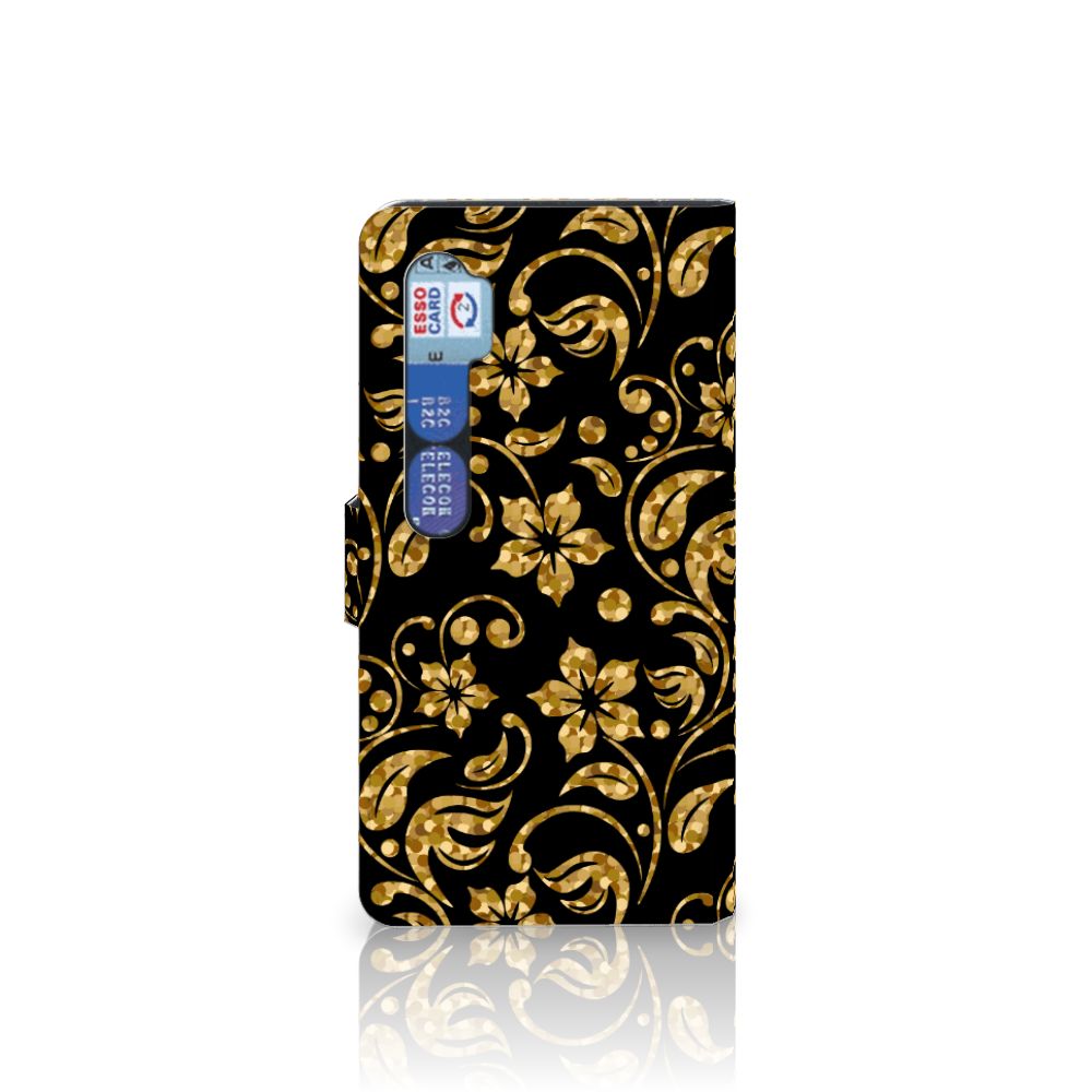 Xiaomi Mi Note 10 Pro Hoesje Gouden Bloemen
