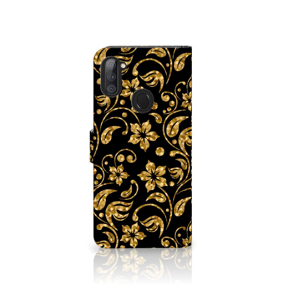 Samsung Galaxy M11 | A11 Hoesje Gouden Bloemen