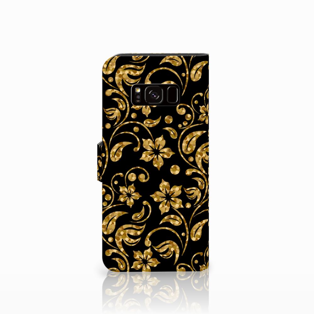 Samsung Galaxy S8 Hoesje Gouden Bloemen