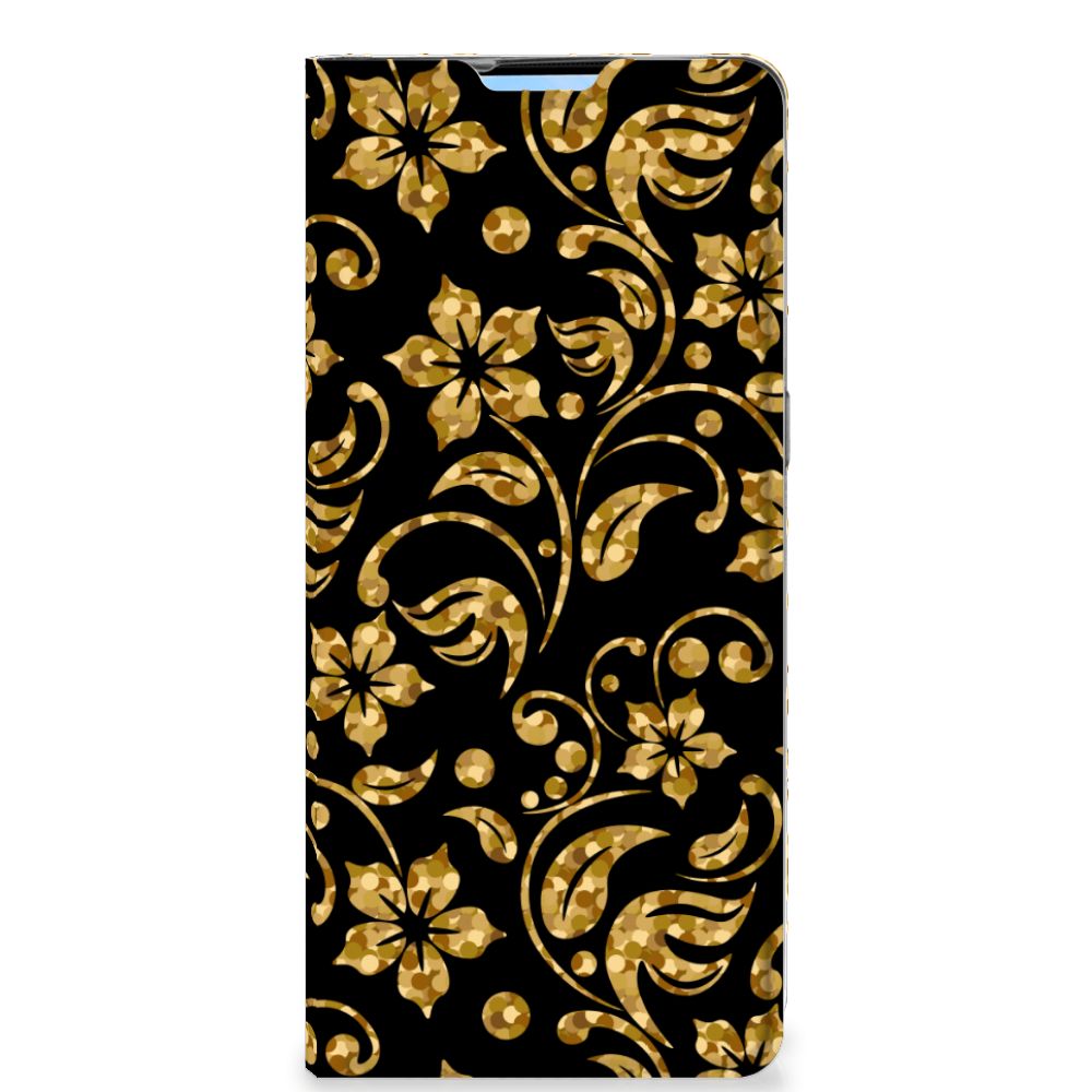 OPPO Reno4 Pro 5G Smart Cover Gouden Bloemen