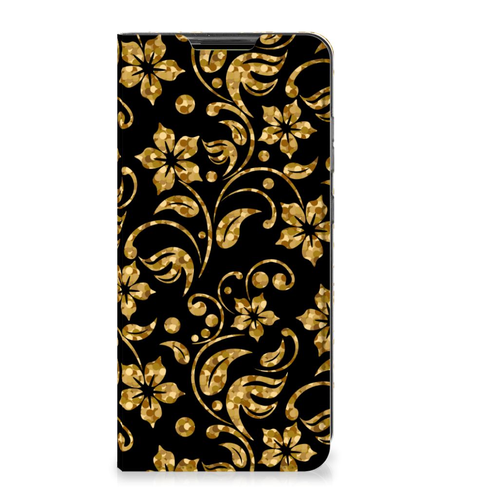 Samsung Galaxy A52 Smart Cover Gouden Bloemen