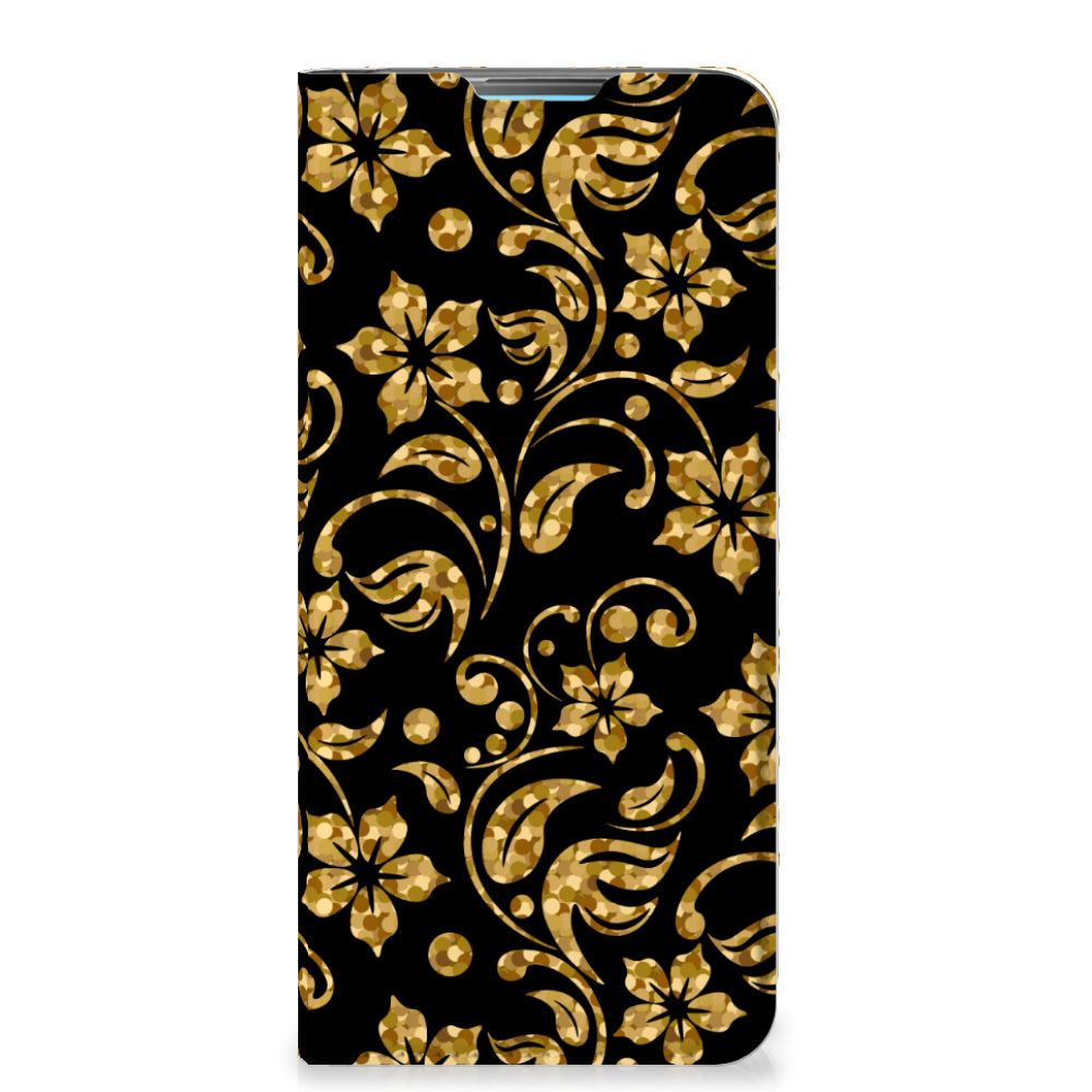 OPPO A52 | A72 Smart Cover Gouden Bloemen