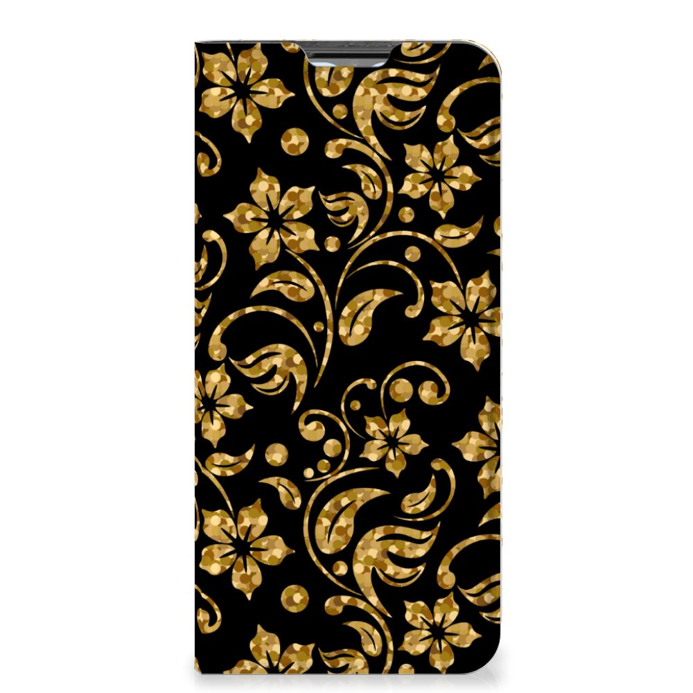 OPPO A54s | A16 | A16s Smart Cover Gouden Bloemen
