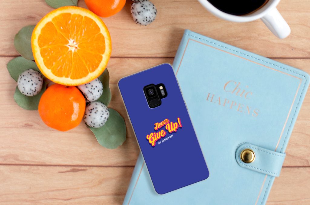 Samsung Galaxy S9 Siliconen hoesje met naam Never Give Up